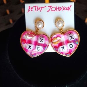 Betsey Johnson XOXO Heart Earrings